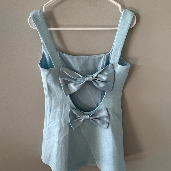 REVOLVE Blue Backless Tie Front A-line Dress - Picture 4 of 6